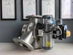 Stainless steel three-way diverter valve for pneumatic conveying of powder or