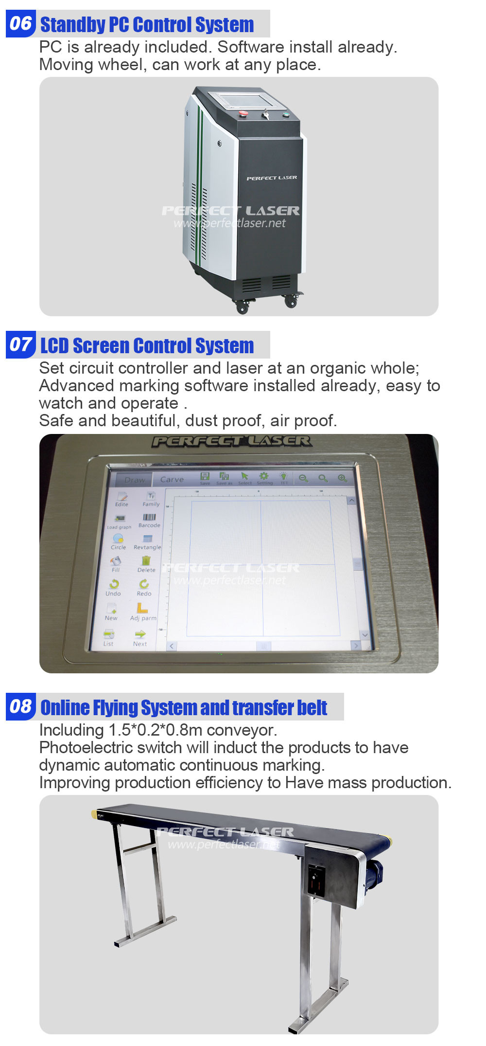 30w 50w 60w Co2 Laser Marking Machine Floor Type