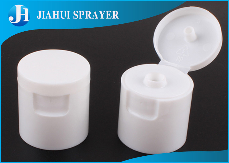 Customized Easy Open Plastic Flip Top Caps Hot Stamping Frosting For Dispensing Shampoo