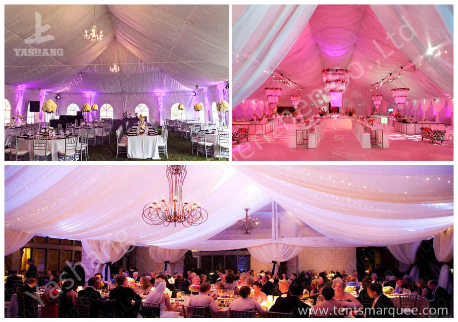 Decoration Outdoor Aluminum Wedding Reception Tents Colorful Lighting / Lining