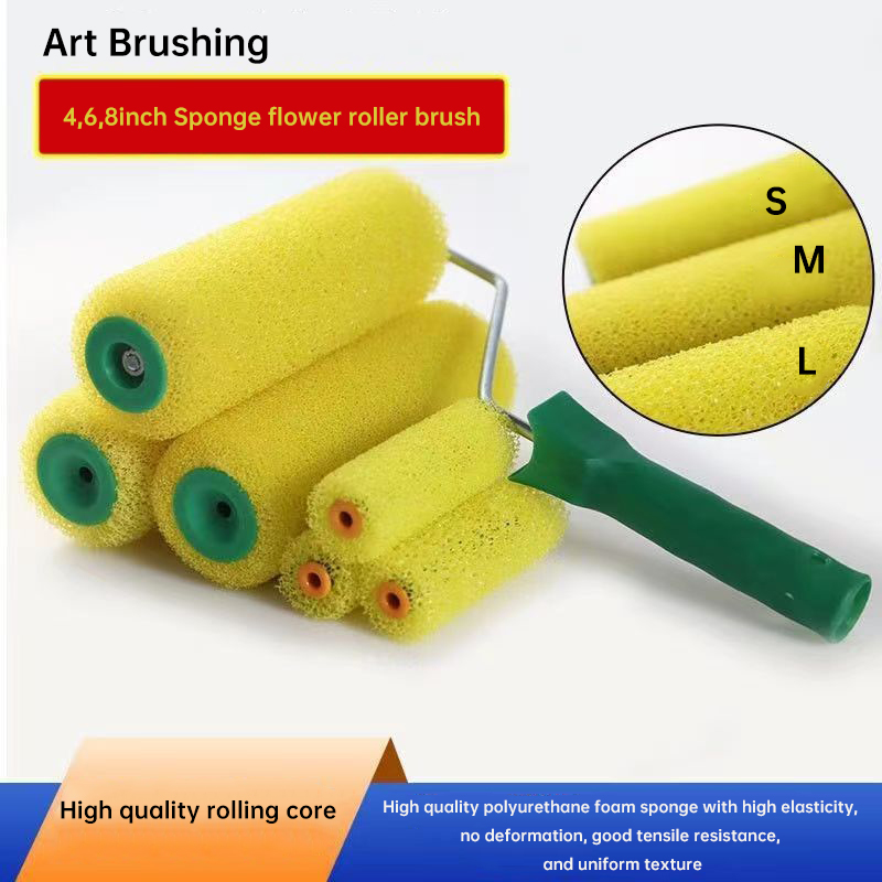 Plastic PP Handle Professional Polyester Foam Paint Roller Brush for Painting Services