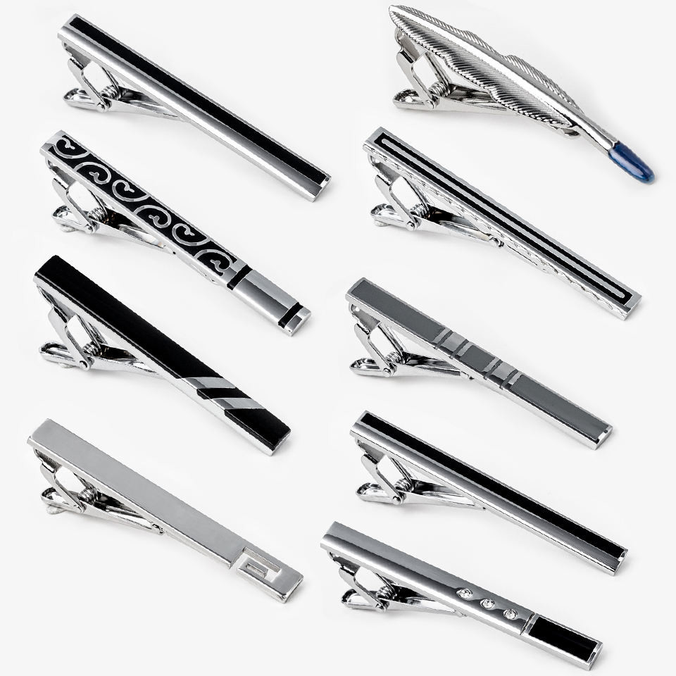 Unisex Metal Tie Bar Clips Stainless Steel Material Personalized For Engagement