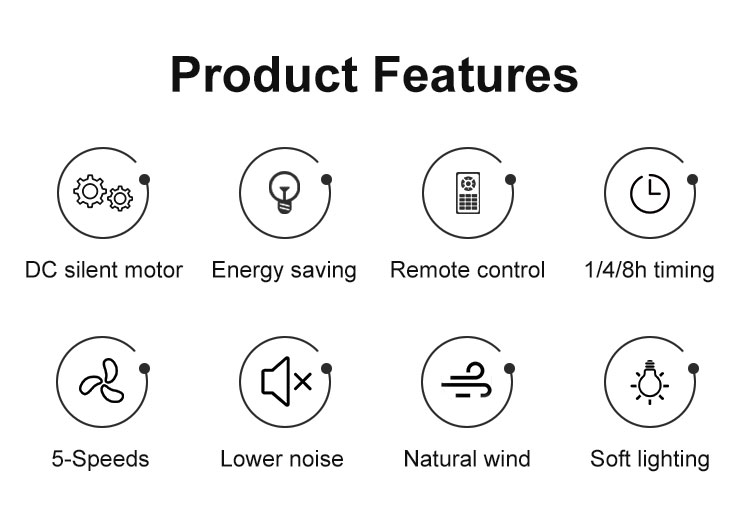 16. No Noise OEM Decorative Lighting Ceiling Fan with Dimmable Function and 3 Blades