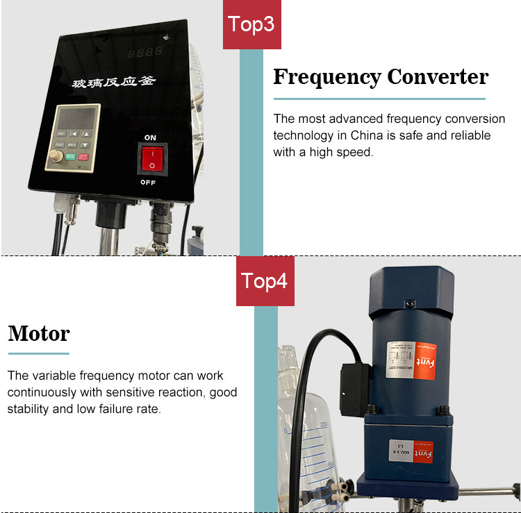 Lab Glass Reactor Solvothermal Kettle Chemical Reaction double layer
