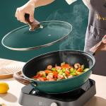 Multi Color Kitchen Cooking Cookware Aluminum Non Stick Wok