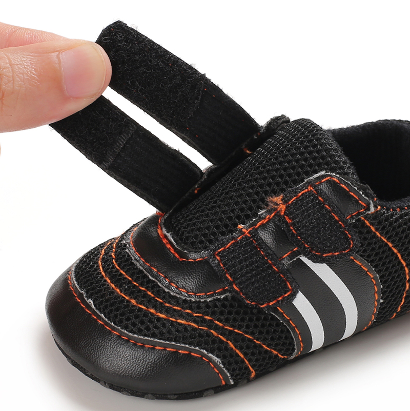 Hot sale PU Leather soft bottom casual boyoutdoor sneaker mesh baby shoes