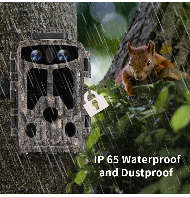Dual Lens Night Vision 4k Trail Camera Waterproof Wildlife Game Outdoor