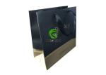 Art Coated Retail Paper Shopping Bags With Gold Stamp Gold / Black Color