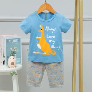 Quality versatile Childrens Cotton Pajamas Short sleeved Kangaroo Mother And Baby wholesale