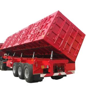 Quality JOST 28Tons Heavy Duty Dump Semi Trailer 30-100T Side Lift 4 Axles Side Tipper Trailer wholesale