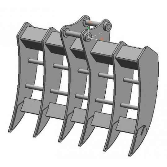R140 6 Ribs 2000mm Excavator Land Clearing Rakes Long Durability