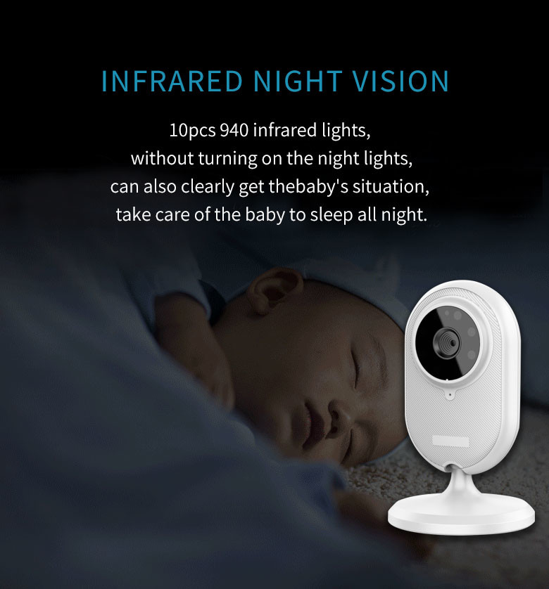 3.5" 720P Baby Monitor Cry Warning Temperature Test Alarm Setting Babyphone