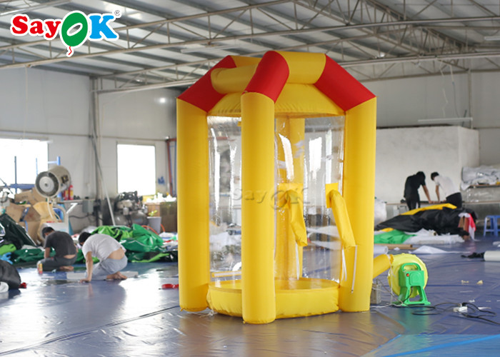 Inflatable Cash Cube Booth Money Grab Machine With Air Blowers For Advertising