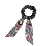 Wrinkle Bow streamer scrunchies printing hair accessories