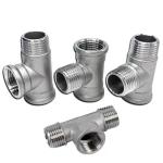 Casting Stainless Steel Tee Fitting for Water Plumbing Pipe Male Female Threads