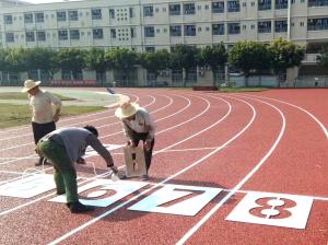 Quality 3mm Two Layers Synthetic Sports Flooring Red Blue Outdoor playground wholesale