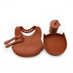 Waterproof Bibs BPA Free Silicone Baby Feeding Set Microwave Safe