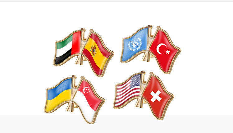 Ukraine Friendship Flag Badge Two Countries Friendly Custom Metal Badge