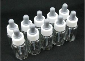 Quality White Cap Clear Glass Dropper Bottles , Easy Refill 50ml Dropper Bottles wholesale