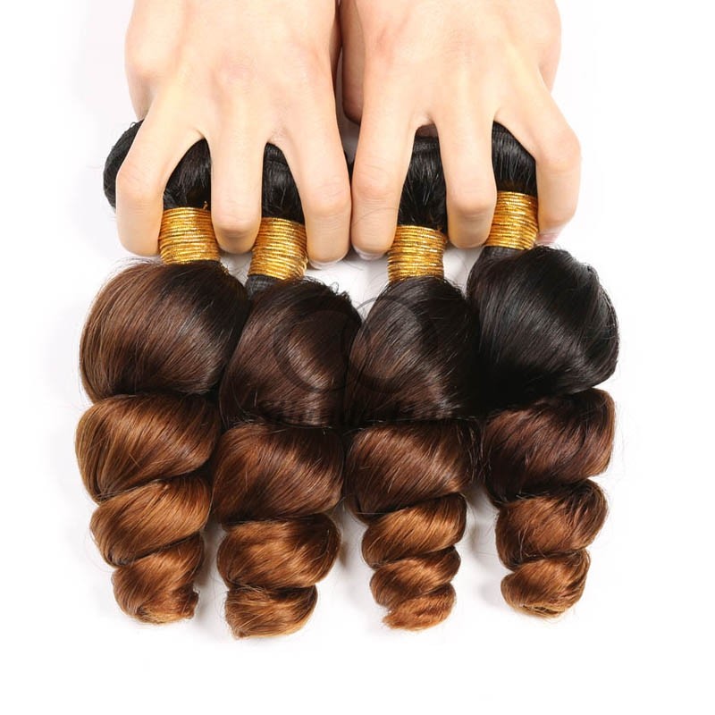 #T1B/4/30 Loose Wave Remy Human Hair Bundles Sew In Weave Bundles Brazilian Bundle Deals