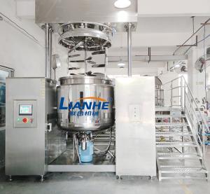 Quality 1 Ton Double Cylinder Vacuum Emulsifier Mixer Machine Hydraulic Lift wholesale
