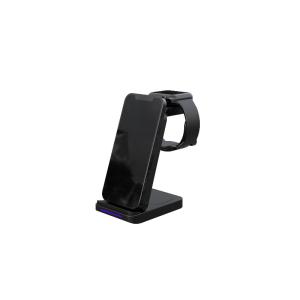 Quality ABS Metal Silicone Material 3-in-1 Portable Wireless Charger for Smartphones Headphones and Iwatch wholesale