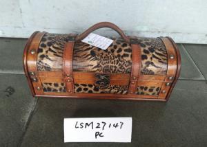 Quality Handmade 36x14.5 Plywood PU Wine Storage Trunk wholesale