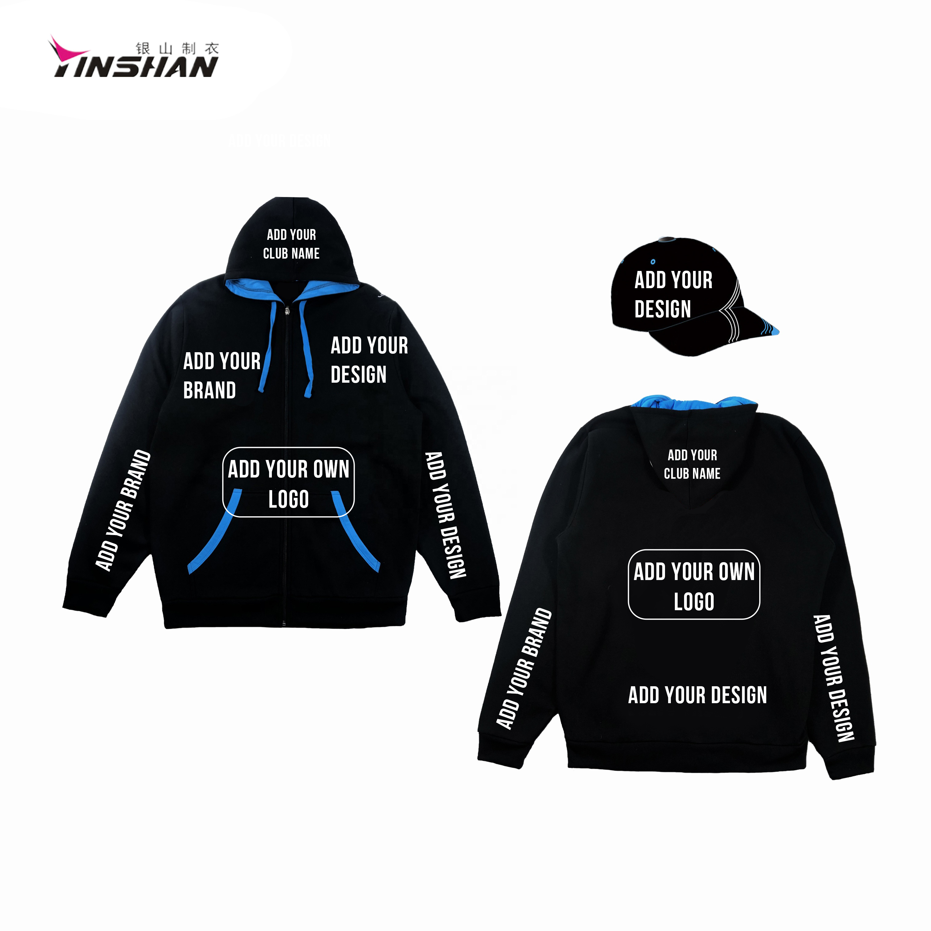 Hooded Collar Customized Logo 100% Polyester OEM Racing Pit Crew Zipper Long Sleeve Gym Hoodie Sport Wear