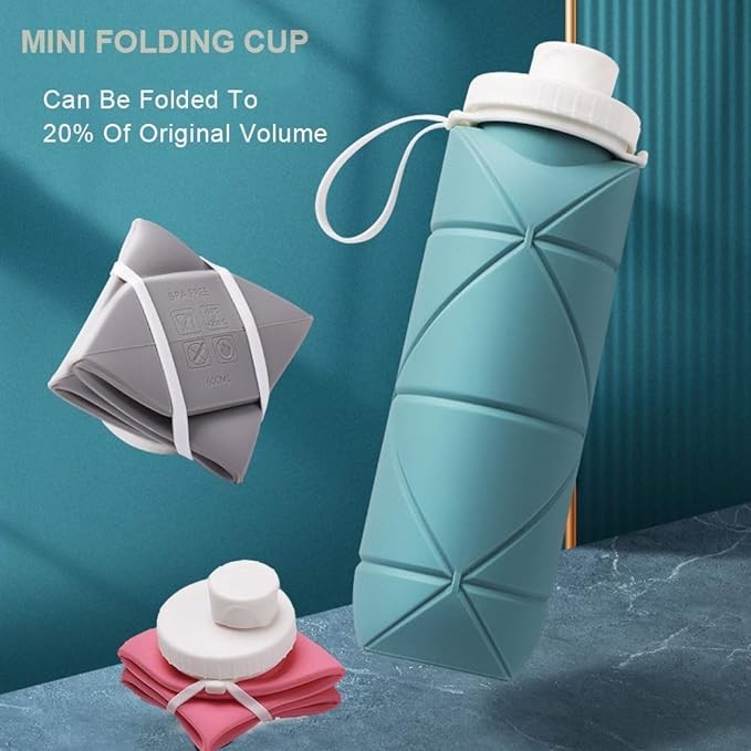Silicone Collapsible Water Bottles Pop Its Water Bottle For Toddlers Camping Cup With Carabiner