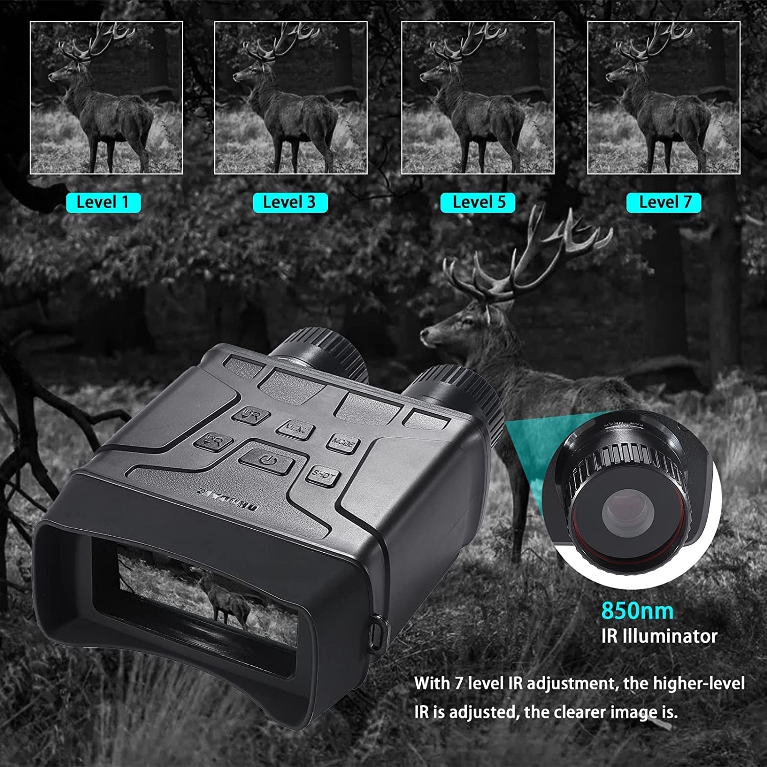 Black Abs Binocular Night Vision Goggles OEM ODM