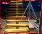 Straight Stringer Staircase VK05S Tempered Glass, 304 Stainless steel glass
