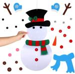 Harmless 100*50cm Felt Christmas Snowman Ornaments For Wall / Window
