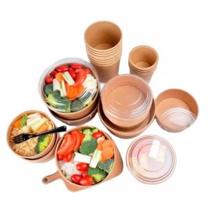 Quality Disposable Microwavable Paper Food Bowls Salad Containers 375-1000ml wholesale