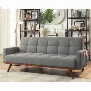 Quality Convertible Sofa Futon, Gray Linen Fabric wholesale