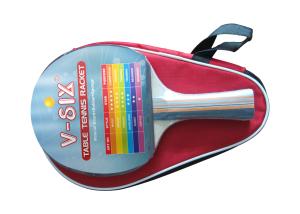 Quality Bag Packing Ping Pong Paddles , Long Handle Poplar Plywood Reversed Rubber Bats wholesale