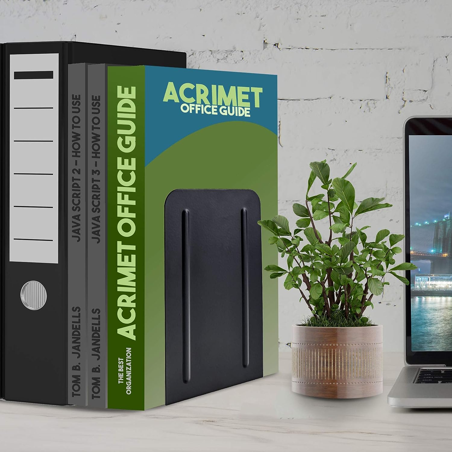 Customized Desk Organizer Book Stopper Bracket with Metal Bookend Supports 9 Inch