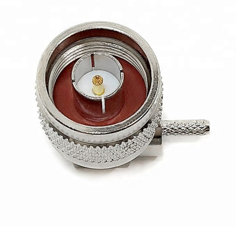 LMR600 Male Flug crimping N Type Solderless Right Angle crimp Radio Antenna Rf Connector