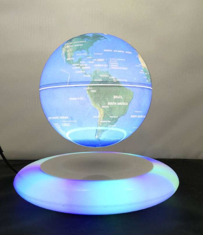 led light magnetic floating levitate bottom globe world with lighting 6inch 7inch 8 inch