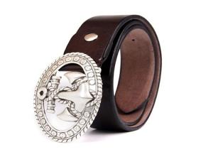 Quality Western Mens Casual Leather Belt Zinc Alloy Buckle Durable BRACHI wholesale