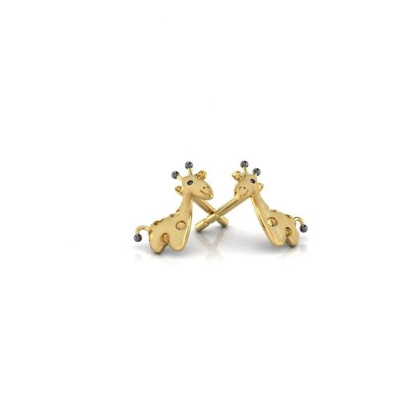 Micro Insert Technology Sterling Silver Children's Body Jewelry Giraffe Stud