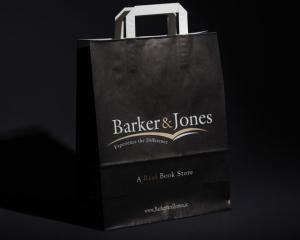 Quality Black Kraft Paper Gift Bags Clothing Shopping Packaging With Flat Cotton Handle wholesale