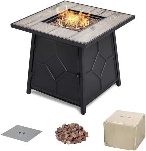 Quality Propane 50000 BTU Square Garden Fire Pit With Waterproof Cover wholesale