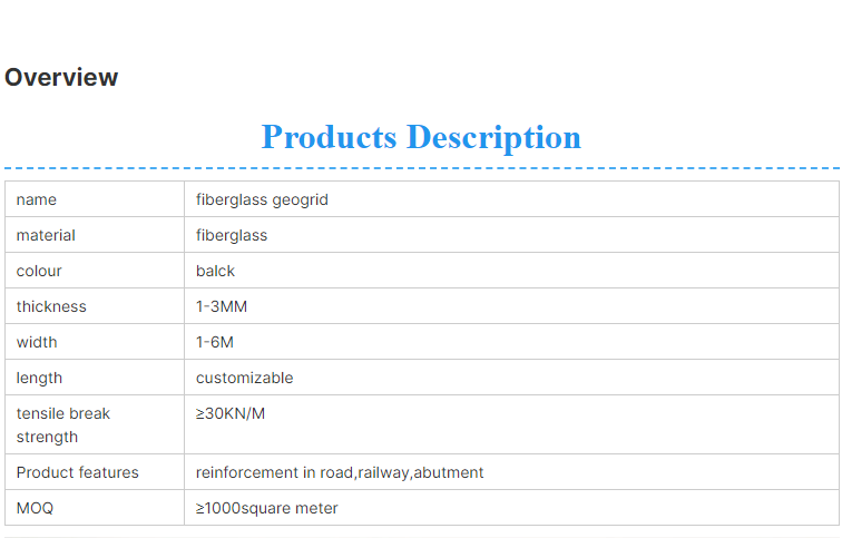 Asphalt Reinforcement Fiberglass Geogrid Lower Cost Advantage for Slope Protection