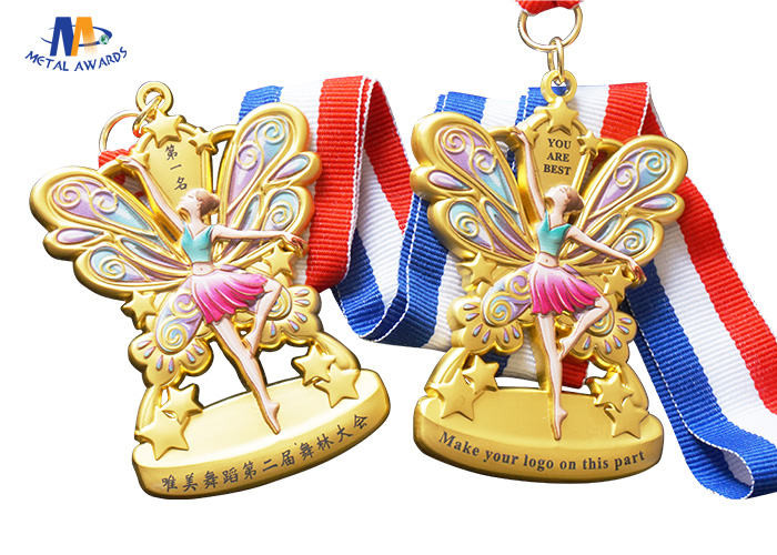 Butterfly Shape 76.2*3mm Stock Medals For Dancing Events