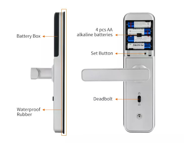 Tuya Wifi Fingerprint Smart Door Lock Waterproof App Remote Control Lock