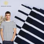 Knit Cotton Striped Material Fabric 175cm Summer Sportswear Skin Friendly