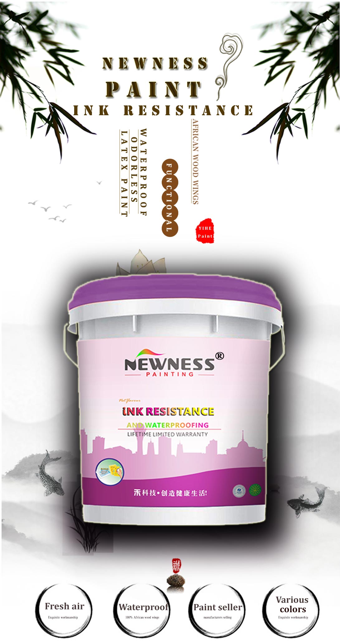 Concrete Application Environmental-Friendly Ceiling Latex Paint for Roller