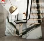 Modern Hotel Staircases Brothers Stone Panda White Marble Treads and Risers Anti