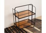 Transparent Deluxe Foldable Push Cart Movable Bar 2 Layer