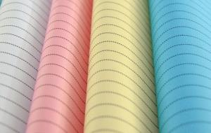 5mm Stripe Polyester ESD Fabric Antistatic 2 / 3 Twill 75D X 75D